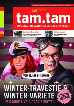 TAM TAM DAS STADTMAGAZIN F&Uuml;R ERFURT UND REGION - TAM.TAM STADTMAGAZIN