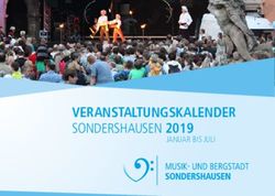 VERANSTALTUNGSKALENDER - SONDERSHAUSEN 2019 JANUAR BIS JULI - Stadt Sondershausen