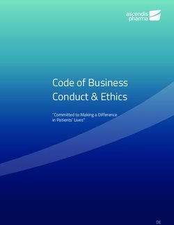 Code of Business Conduct & Ethics - "Committed to Making a Difference in Patients' Lives"