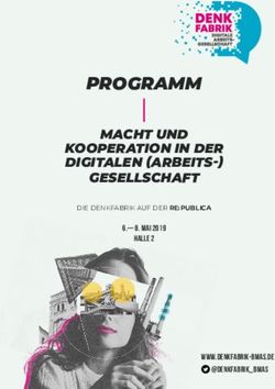 PROGRAMM MACHT UND KOOPERATION IN DER DIGITALEN (ARBEITS-) GESELLSCHAFT - Denkfabrik Digitale Arbeitsgesellschaft