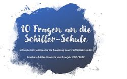 10 Fragen an die Schiller-Schule - Hilfreiche Informationen für die Anmeldung neuer Fünftklässler an der Friedrich-Schiller-Schule für das ...