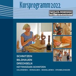 KURSPROGRAMM 2022 - SCHNITZEN BILDHAUEN DRECHSELN KETTENSÄGEN-SCHNITZEN COLORIEREN - VERGOLDEN - MODELLIEREN - STEINBILDHAUEN - SCHNITZSCHULE ...