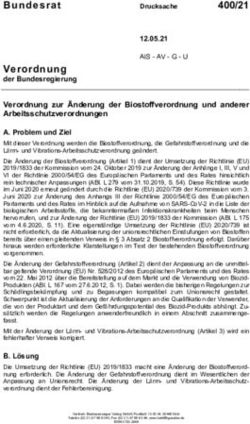 Verordnung der Bundesregierung Verordnung zur &Auml;nderung der Biostoffverordnung und anderer Arbeitsschutzverordnungen
