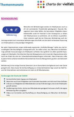 Themenmonate BEHINDERUNG - Charta der Vielfalt