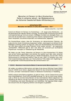 Menschen mit Demenz im (Akut-)Krankenhaus Reihe im alzheimer aktuell - der Mitgliederzeitung der Alzheimer Gesellschaft Baden-Württemberg e.V.