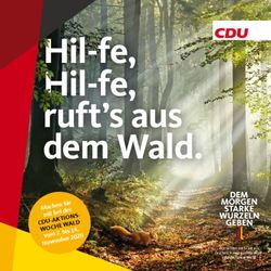 Hil-fe, Hil-fe, ruft's aus dem Wald - WOCHE WALD Machen Sie d e