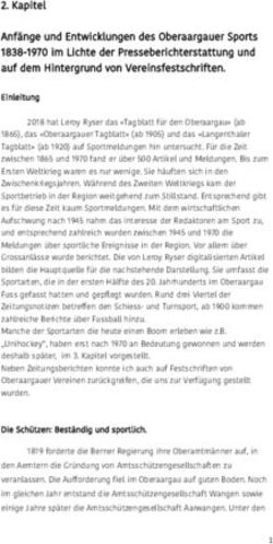 Kapitel Anfänge und Entwicklungen des Oberaargauer Sports 1838-1970 im Lichte der Presseberichterstattung und auf dem Hintergrund von ...