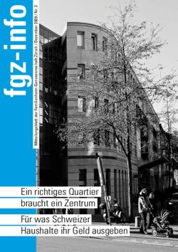Ein richtiges Quartier braucht ein Zentrum Für was Schweizer Haushalte ihr Geld ausgeben - Familienheim-Genossenschaft Zürich