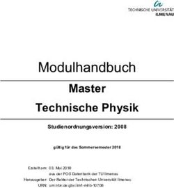 Modulhandbuch Master Technische Physik - Studienordnungsversion: 2008