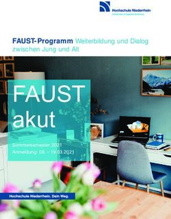 FAUST akut - FAUST-Programm Weiterbildung und Dialog zwischen Jung und Alt - Sommersemester 2021 Anmeldung: 08 19.03.2021 - Hochschule Niederrhein