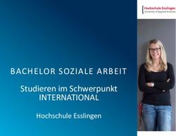 BACHELOR SOZIALE ARBEIT INTERNATIONAL - Studieren im Schwerpunkt Hochschule Esslingen