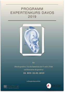 PROGRAMM EXPERTENKURS DAVOS 2019 - BIS 22.02.201 9 - ASA Akupunktur-TCM
