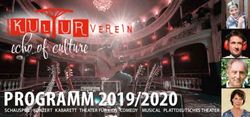 Echo of culture PROGRAMM 2019/2020 - SCHAUSPIEL KONZERT KABARETT THEATER F&Uuml;R KIDS COMEDY MUSICAL PLATTDEUTSCHES THEATER - Kulturverein Sulingen