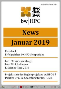 NEWS JANUAR 2019 FLASHBACK: ERFOLGREICHES BWHPC-SYMPOSIUM BWHPC-NUTZERUMFRAGE BWHPC-SCHULUNGEN E-SCIENCE-TAGE 2019 PROJEKTSTART DES ...