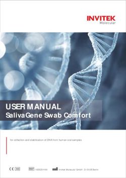 USER MANUAL SalivaGene Swab Comfort - for collection and stabilization of DNA from human oral samples - invitek