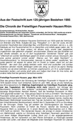 Aus der Festschrift zum 125-j&auml;hrigen Bestehen 1995 Die Chronik der Freiwilligen Feuerwehr Hausen/Rh&ouml;n