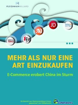 MEHR ALS NUR EINE ART EINZUKAUFEN - E-Commerce erobert China im Sturm Ein Bericht von FleishmanHillard China, gesponsert von CDNetworks