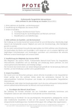 Professionelle Tiergestützte Interventionen Ethik-Leitlinien für den Einbezug von Hunden (Stand 2021)