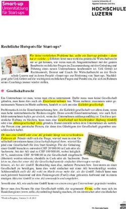 Rechtliche Hotspots f&uuml;r Start-ups*1 - Hochschule Luzern