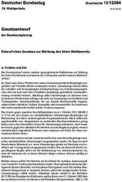 Gesetzentwurf der Bundesregierung - Deutscher Bundestag