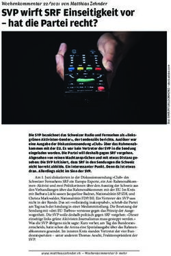 SVP wirft SRF Einseitigkeit vor - hat die Partei recht?