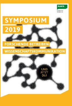 SYMPOSIUM 2019 FORSCHENDE BETREIBEN WISSENSCHAFTSKOMMUNIKATION - NAWIK