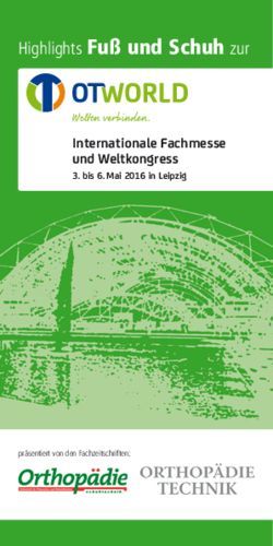 Highlights Fuß und Schuh zur - Internationale Fachmesse und Weltkongress 3. bis 6. Mai 2016 in Leipzig - OSTechnik