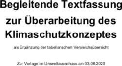 Begleitende Textfassung zur &Uuml;berarbeitung des Klimaschutzkonzeptes - als Erg&auml;nzung der tabellarischen Vergleichs&uuml;bersicht Zur Vorlage im ...