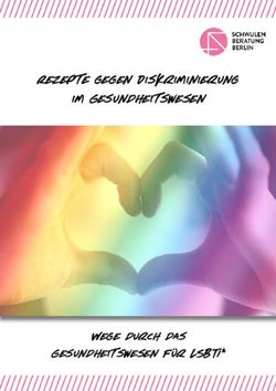 Rezepte gegen Diskriminierung im Gesundheitswesen - Wege durch das Gesundheitswesen für LSBTI