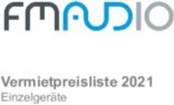 Vermietpreisliste 2021 - Einzelger&auml;te - FM-Audio
