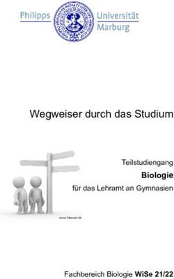 Wegweiser durch das Studium - Biologie Teilstudiengang - Philipps-Universit&auml;t Marburg