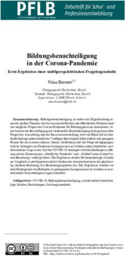 Bildungsbenachteiligung in der Corona-Pandemie - Erste Ergebnisse einer multiperspektivischen Fragebogenstudie