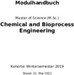 Chemical and Bioprocess Engineering - Modulhandbuch Master of Science (M.Sc.) Kohorte: Wintersemester 2019 - TUHH