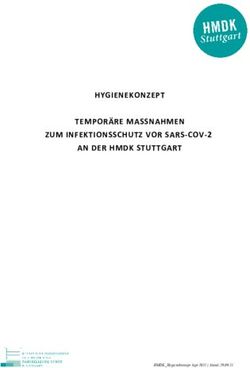 HYGIENEKONZEPT TEMPOR&Auml;RE MASSNAHMEN ZUM INFEKTIONSSCHUTZ VOR SARS-COV-2 AN DER HMDK STUTTGART
