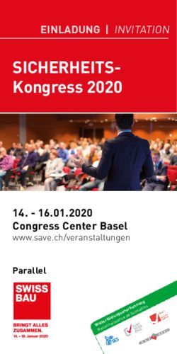 SICHERHEITS-Kongress 2020 - EINLADUNG | INVITATION - Save AG