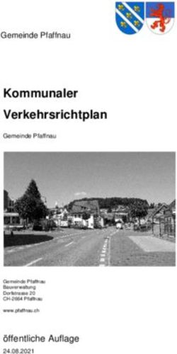 Kommunaler Verkehrsrichtplan - öffentliche Auflage - Gemeinde Pfaffnau