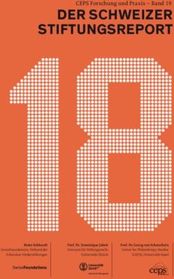 DER SCHWEIZER STIFTUNGSREPORT - CEPS Forschung und Praxis - Band 19 - SwissFoundations