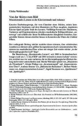 Von der Skizze zum Bild - Musizierendes Lernen in der Klavierstunde und zuhause - 123 klavier