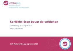 Konflikte lösen bevor sie entstehen - SVA Weiterbildungsprogramm 2021 Donnerstag 26. August 2021