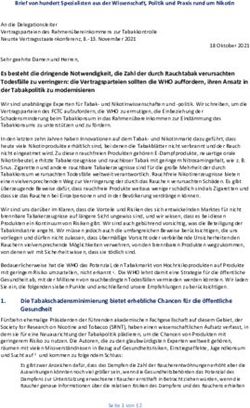 Es besteht die dringende Notwendigkeit, die Zahl der durch Rauchtabak verursachten Todesf&auml;lle zu verringern: die Vertragsparteien sollten die WHO ...