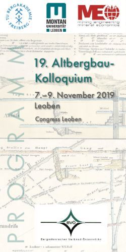 Altbergbau-Kolloquium - 7.-9. November 2019 Leoben Congress Leoben - K-UTEC AG SALT ...