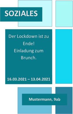 SOZIALES Der Lockdown ist zu Ende! Einladung zum Brunch 16.03.2021 13.04.2021