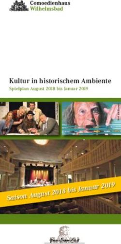 Saison August 2018 bis Januar 2019 - Kultur in historischem Ambiente Spielplan August 2018 bis Januar 2019 - Wilhelmsbad erleben