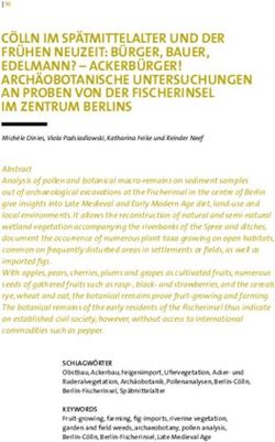 C&Ouml;LLN IM SP&Auml;TMITTELALTER UND DER FR&Uuml;HEN NEUZEIT: B&Uuml;RGER, BAUER, EDELMANN? - ACKERB&Uuml;RGER! ARCH&Auml;OBOTANISCHE UNTERSUCHUNGEN AN PROBEN VON DER ...