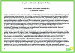 Perspektiven nach dem Lockdown. Ein Stufenplan für Thüringen