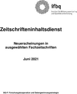 Zeitschrifteninhaltsdienst - Neuerscheinungen in ausgewählten Fachzeitschriften Juni 2021