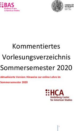 Kommentiertes Vorlesungsverzeichnis Sommersemester 2020 - Aktualisierte Version: Hinweise zur online Lehre im Sommersemester 2020 - Heidelberg ...