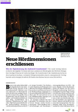 Neue H&ouml;rdimensionen erschliessen - Bulletin.ch