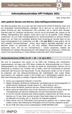 Informationsschreiben HPT Fr&uuml;hjahr 2021