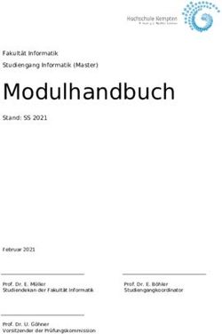 Modulhandbuch Fakultät Informatik Studiengang Informatik (Master) Stand: SS 2021 - Februar 2021 - Hochschule Kempten